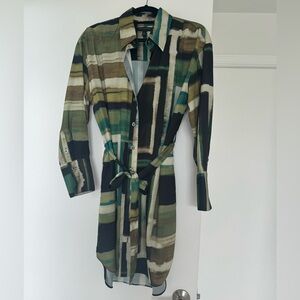 Banana Republic Satin Shirt Dress M